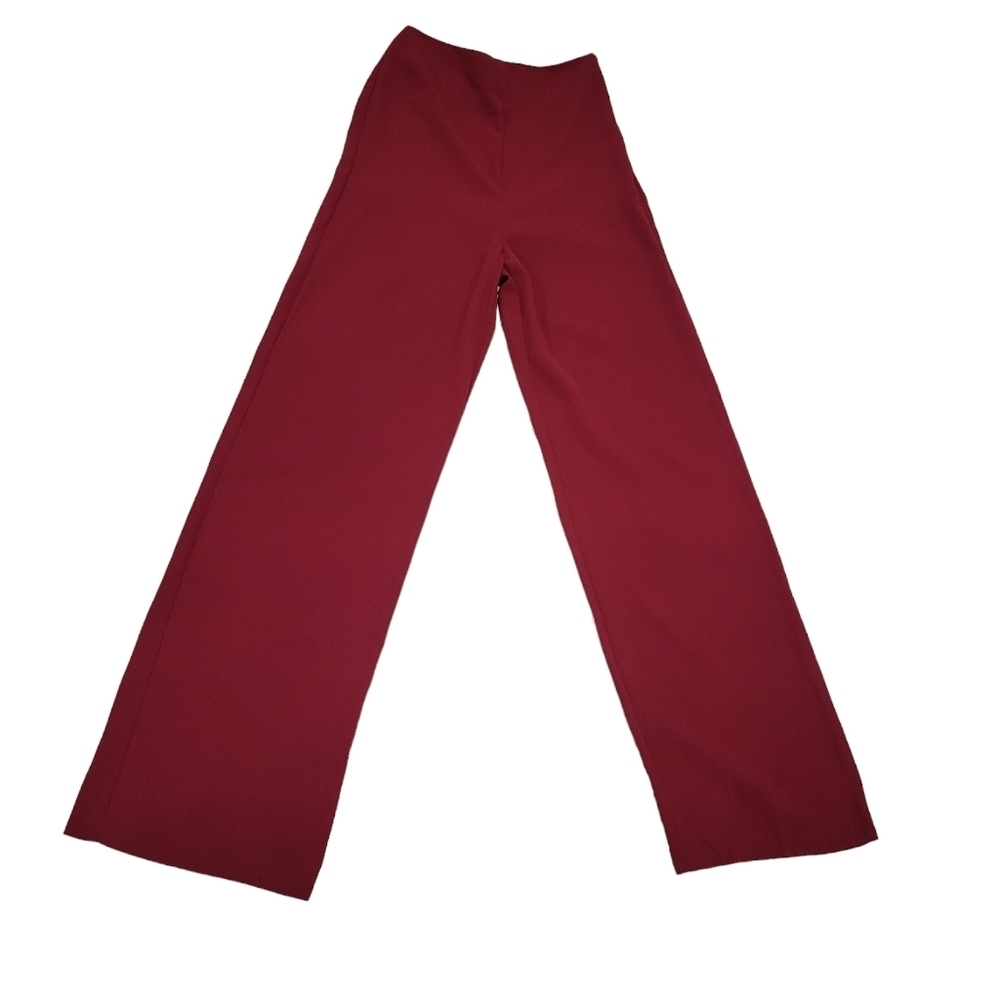 ASOS Maroon Wide Leg Trousers Size 4 Tall